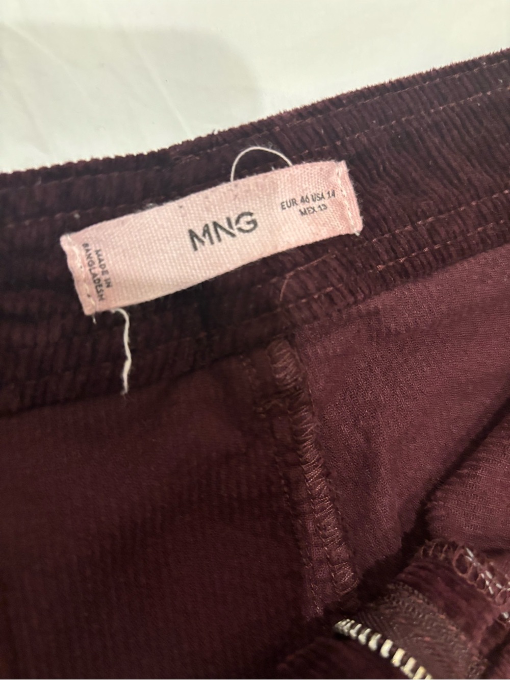 Mango Wide-Leg Velvet Pants in Deep Burgundy - Picture 3 of 4